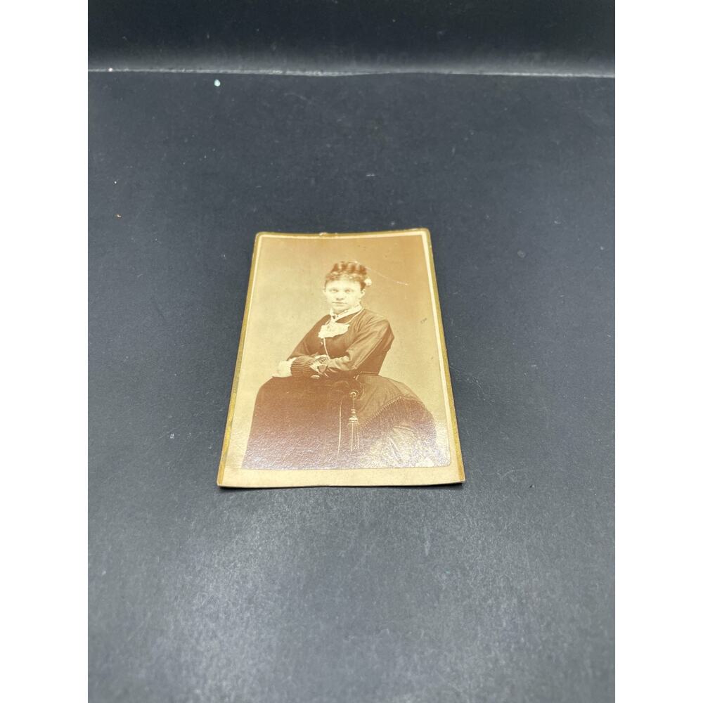 Vintage Victorian Woman by Hall Bros Photographers Brooklyn Cabinet Card